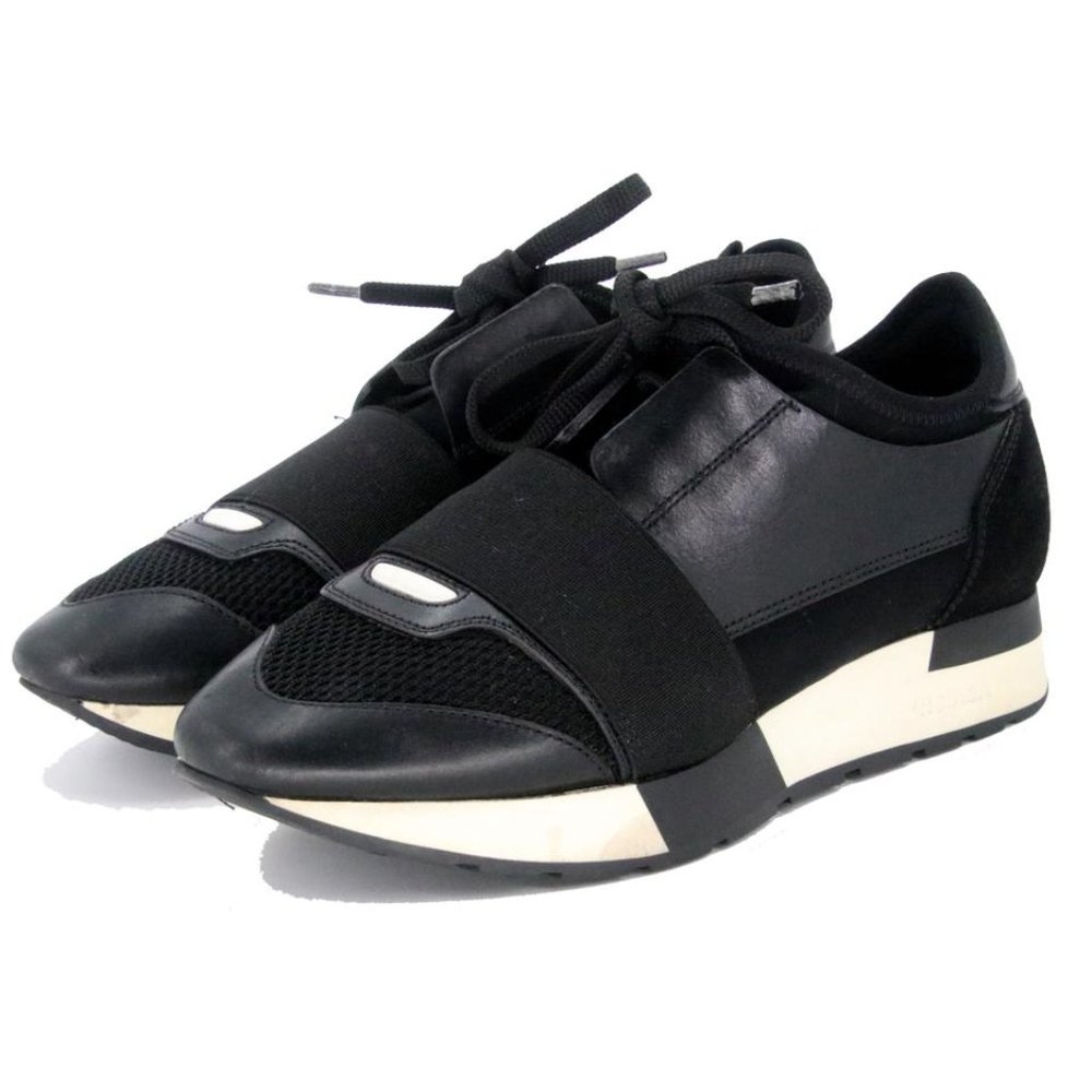 Balenciaga Nylon Neoprene Sz 35 Patent Leather Race Runners BL-S0222P-0001